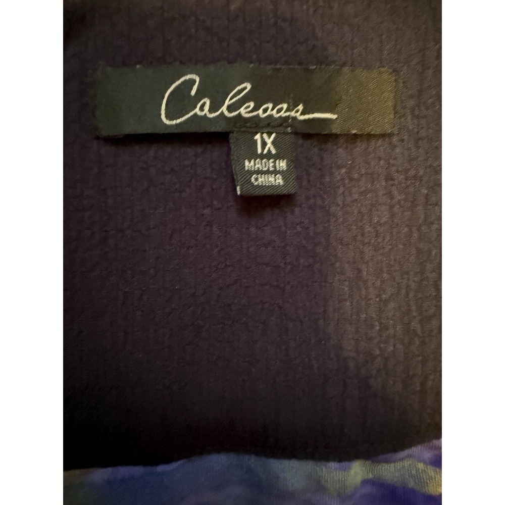 Calessa Tunic Top Womens 1X Textured Embroidered 3/4 Sleeve Art To Wear - Picture 6 of 9